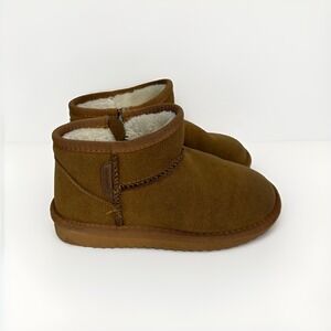 Balabala Kids EU 29 Brown US 12 Faux Suede Fur Lined Ankle Boots Winter T18